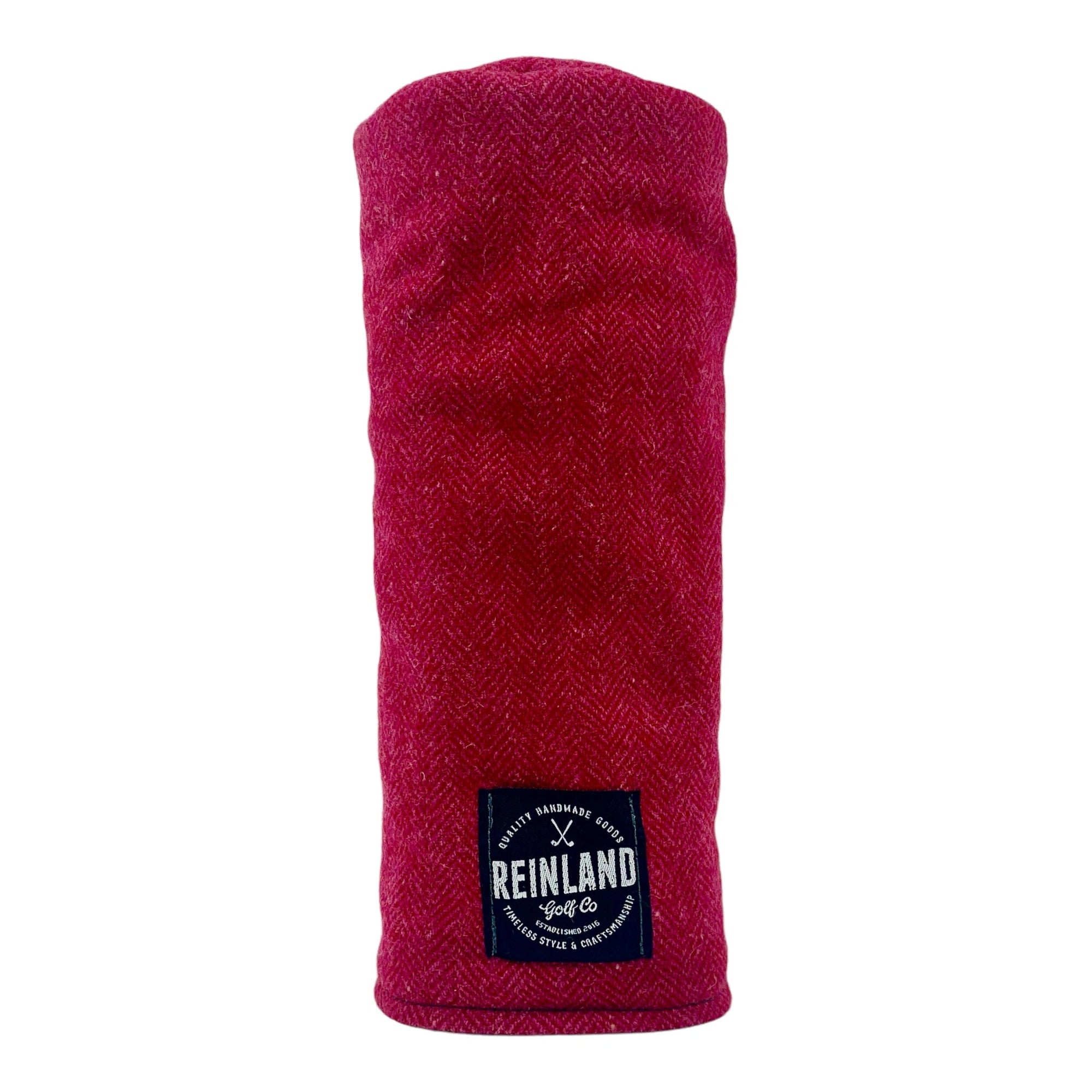 Red and pink herringbone golf headcover