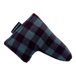 blue and plum plaid putter headcover