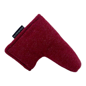 red and pink herringbone putter cover
