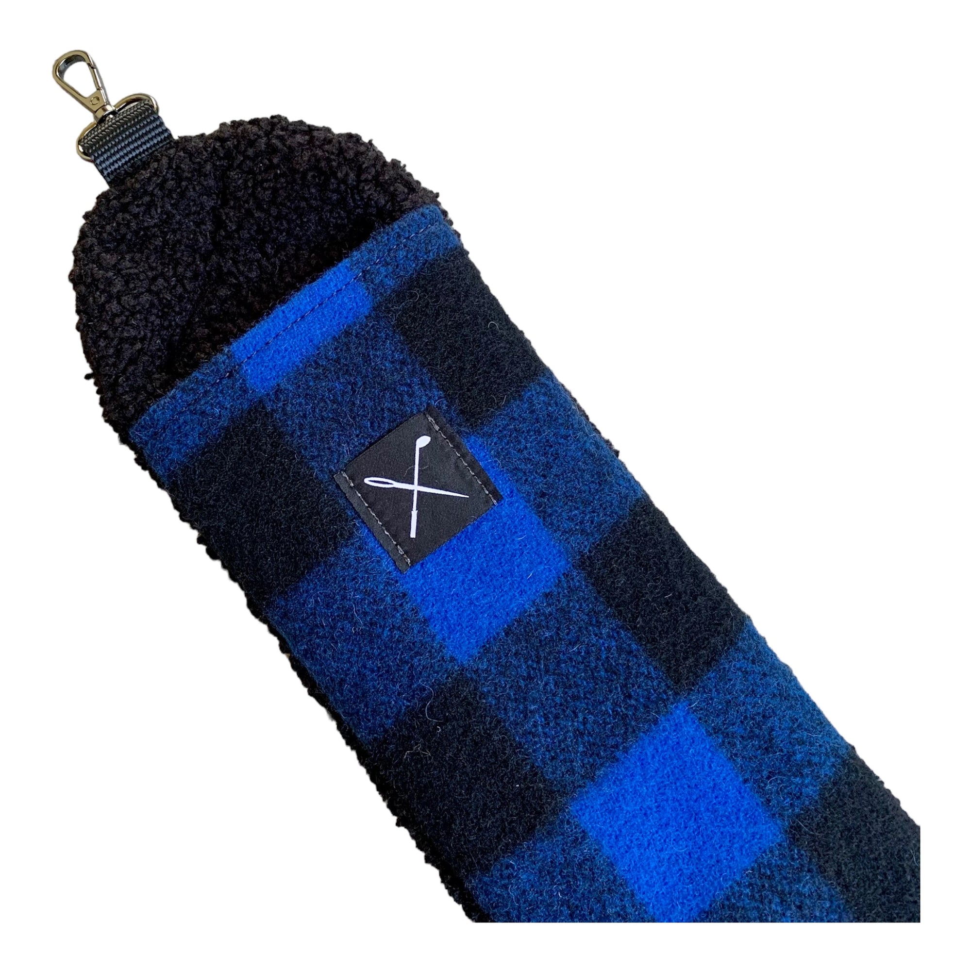 blue buffalo plaid golf bag strap cover
