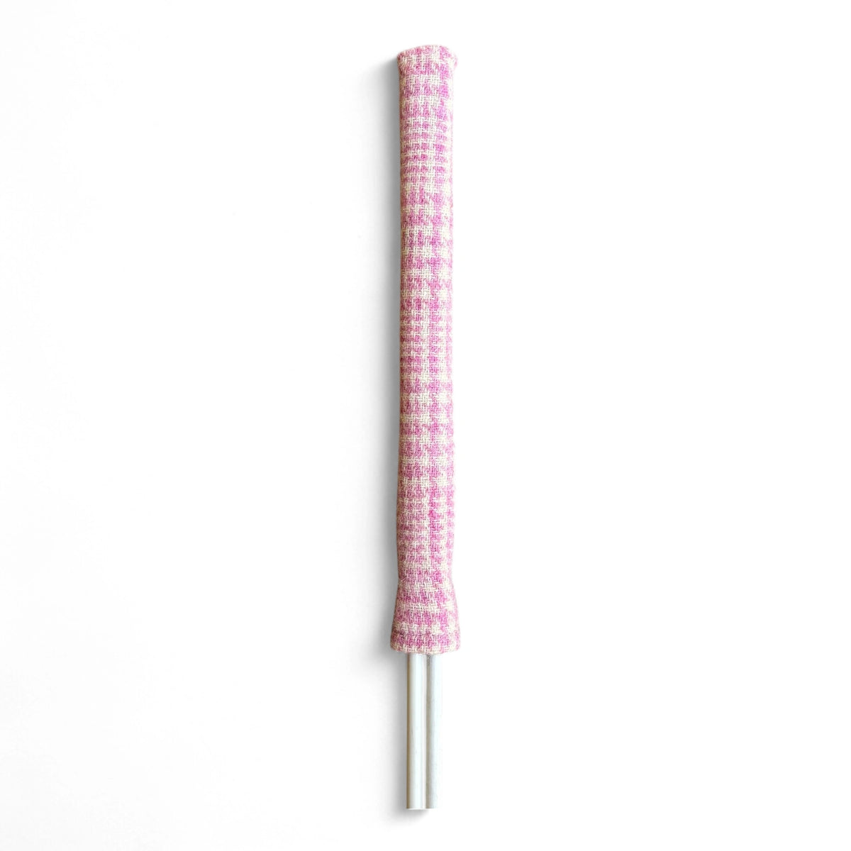 pink and white plaid alignment stick cover