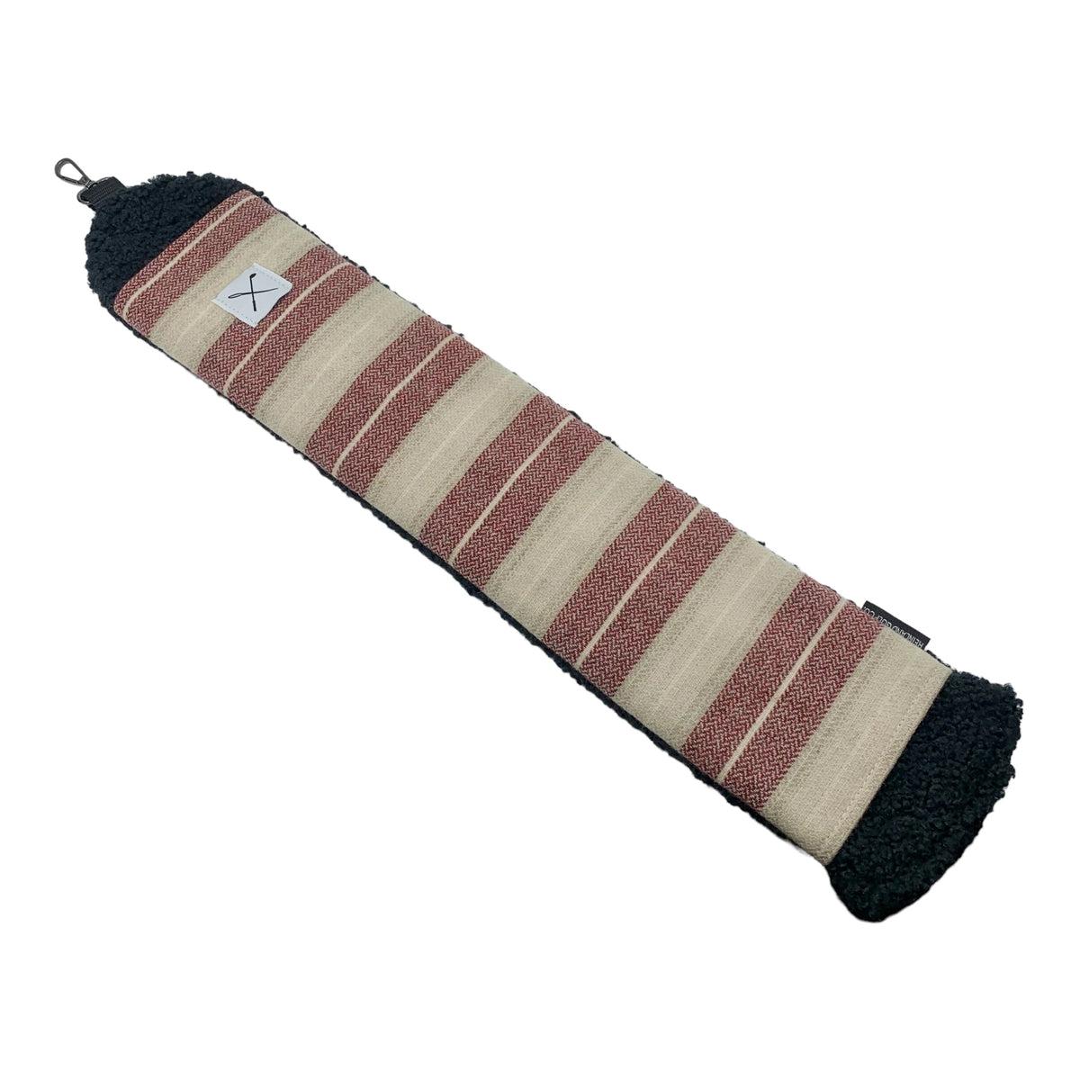 red and cream striped golf bag strap cover