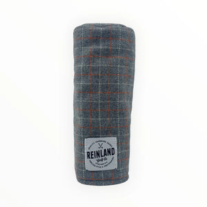 grey with orange and white plaid headcover