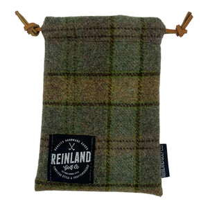 green and brown plaid valuable bag