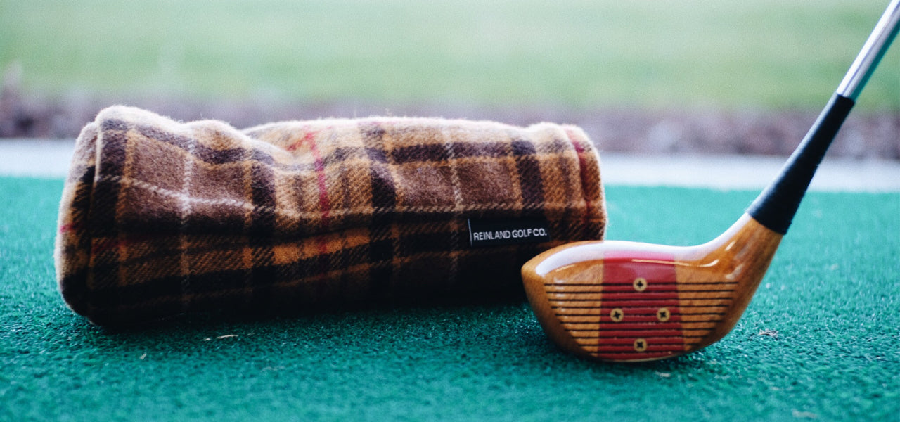 brown plaid wool Golf Head Cover