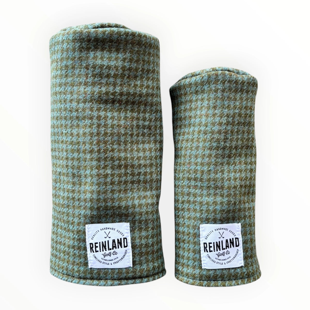 Reinland Golf Co. King Samson Harris Tweed Wool Houndstooth Golf Headcovers