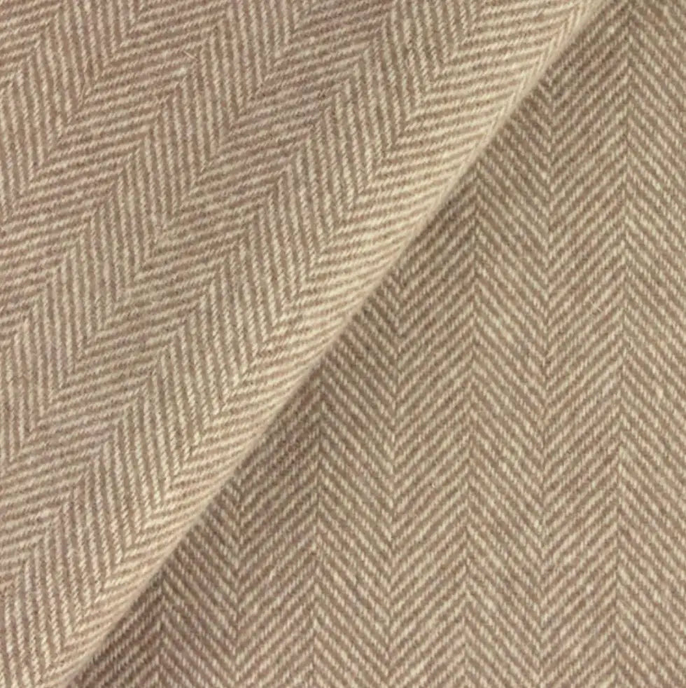 swatch of tan and cream wool