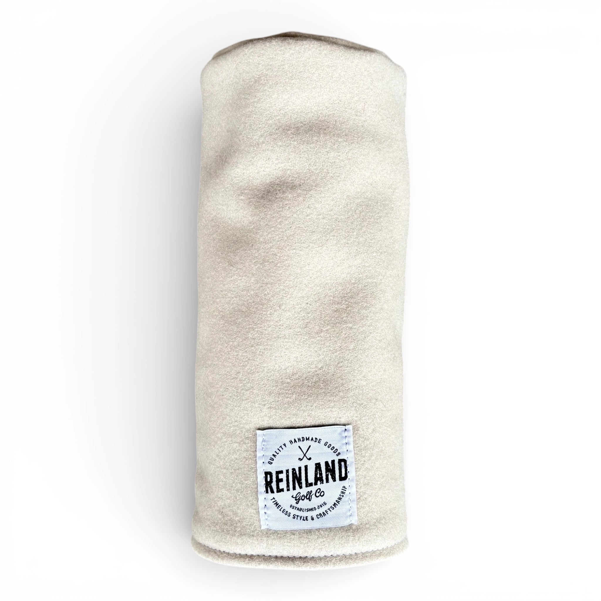 beige wool mini driver head cover