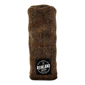 brown Harris Tweed wool herringbone windowpane golf headcover