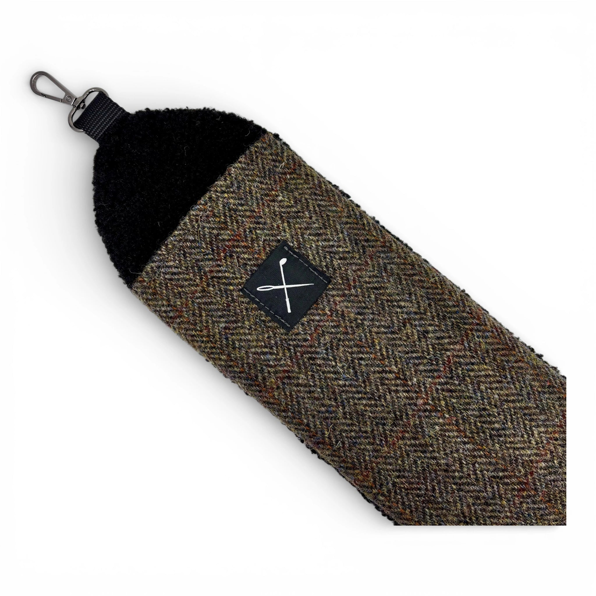 Brown Harris Tweed wool bag strap cover