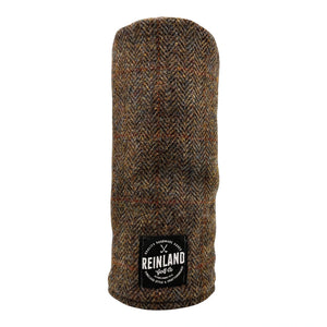 brown Harris Tweed wool herringbone windowpane golf headcover