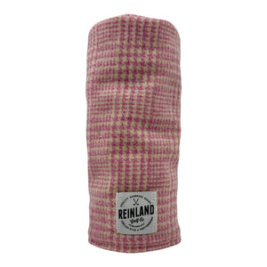 pink plaid Harris Tweed wool golf headcover