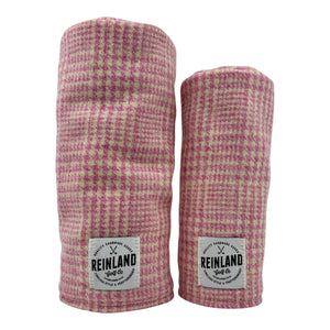 pink plaid Harris Tweed wool golf headcover