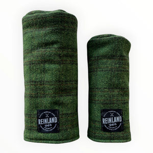 Green plaid golf head covers
