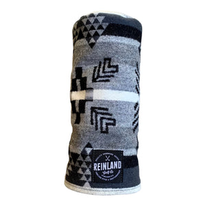 grey and black Pendleton wool golf head cover