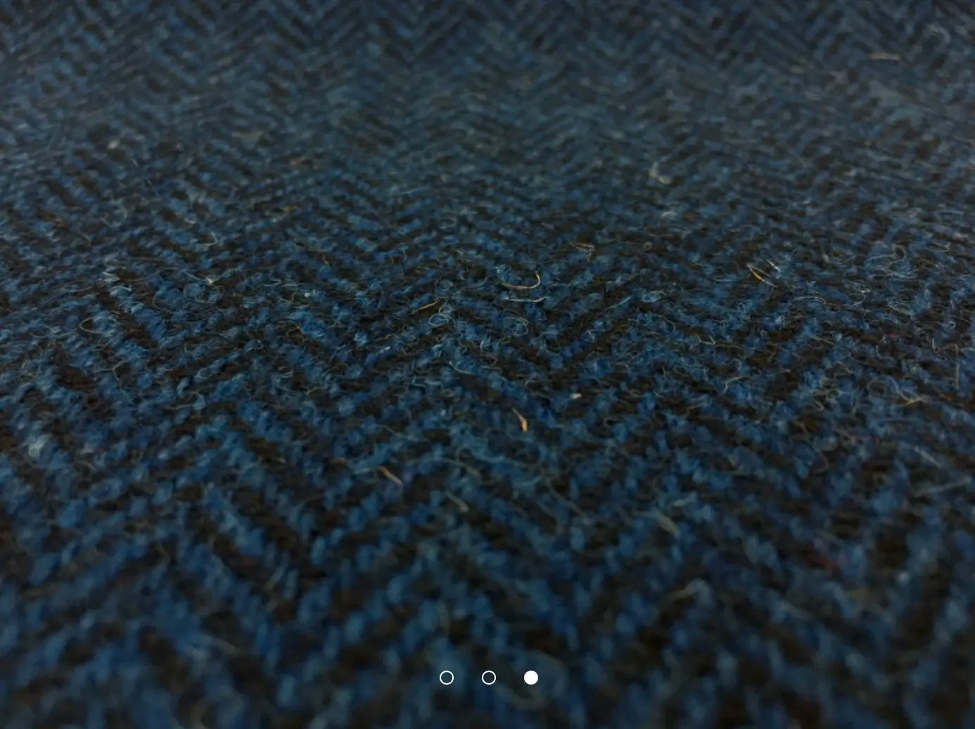 cerulean blue and black herringbone wool