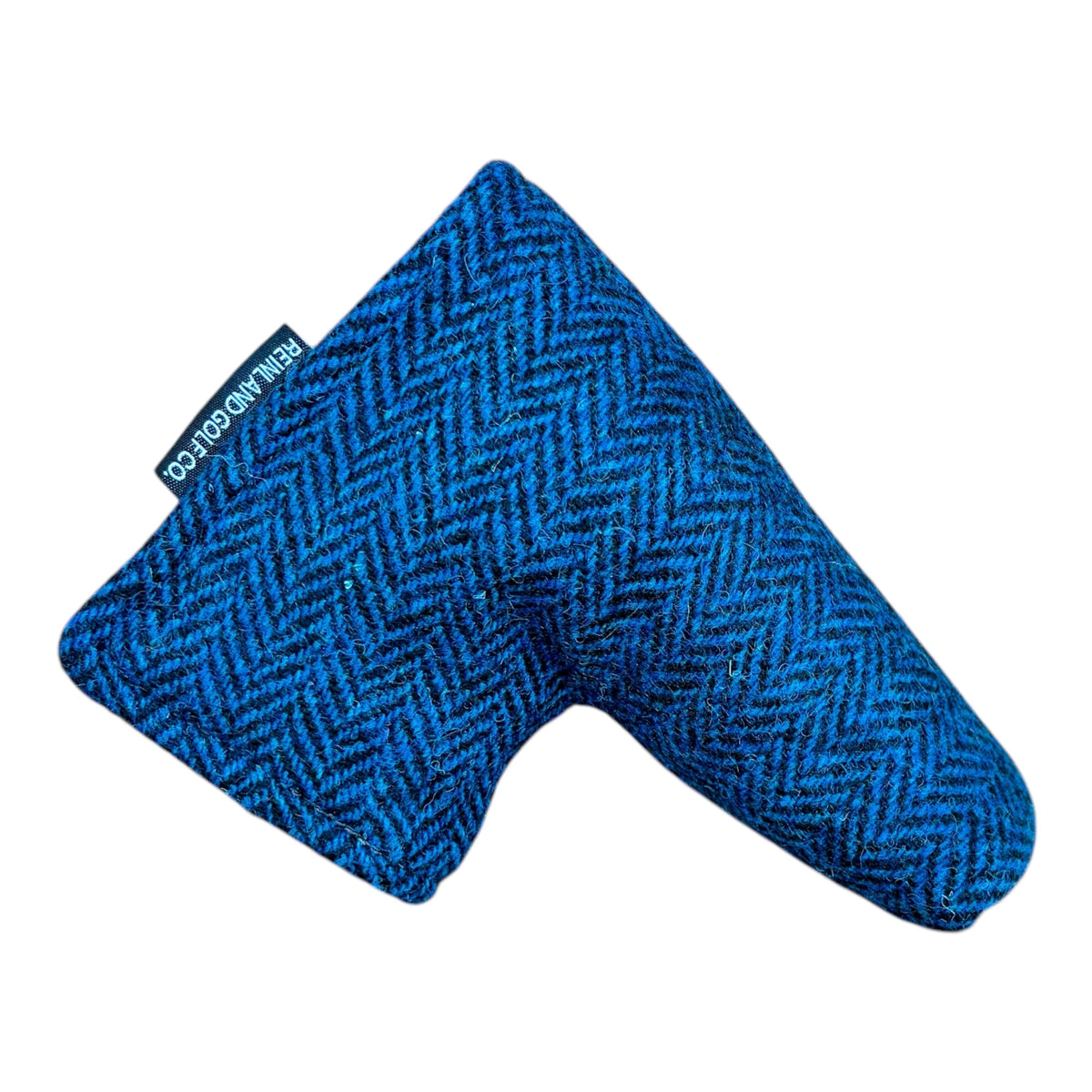 blue and black Harris Tweed Putter Cover