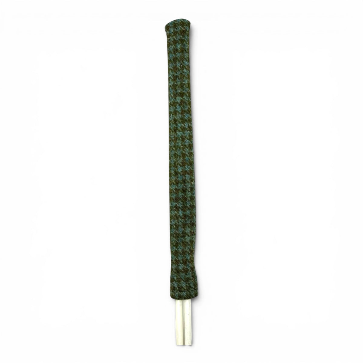 blue and green houndstooth wool alignment stick cover