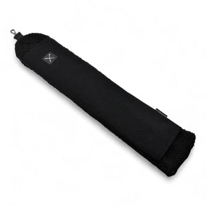 all black wool and sherpa golf bag strap cover