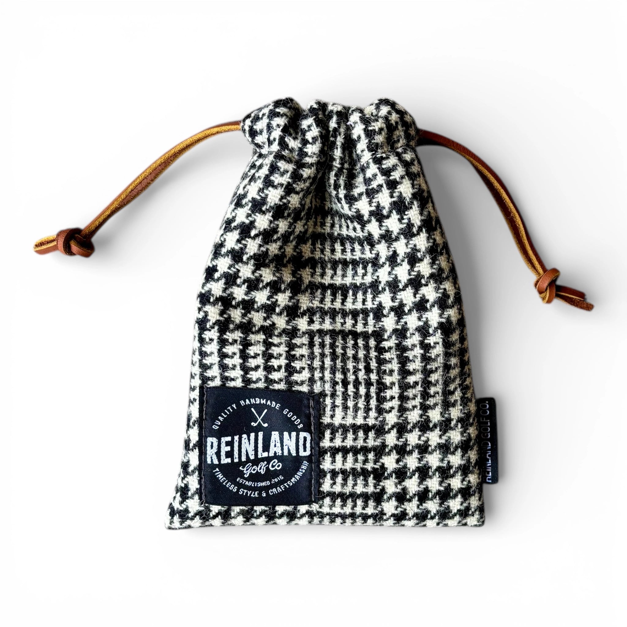 Black and white plaid pouch