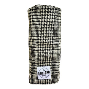 black and white Harris Tweed wool plaid golf headcover