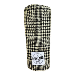 black and white Harris Tweed wool plaid golf headcover