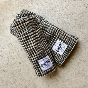 black and white Harris Tweed wool plaid golf headcover