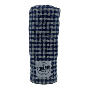 navy and white check headcover