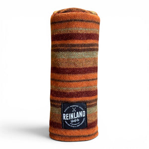 Quinault handmade wool golf headcover by Reinland Golf Co in Pacific Northwest earth-tone striped wool