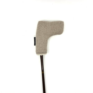 tan and cream herringbone putter cover