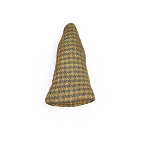 gold and green Harris tweed wool putter cover