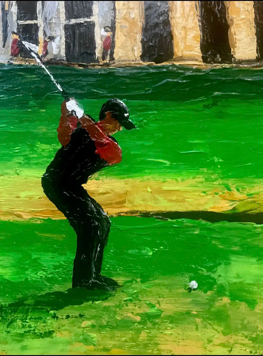 Tiger at the British Open Painting